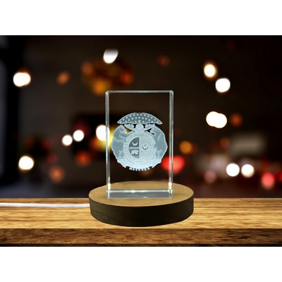 Missouri Emblem Coat of Arms 3D Engraved Crystal Trophy Award w/LED Base Light