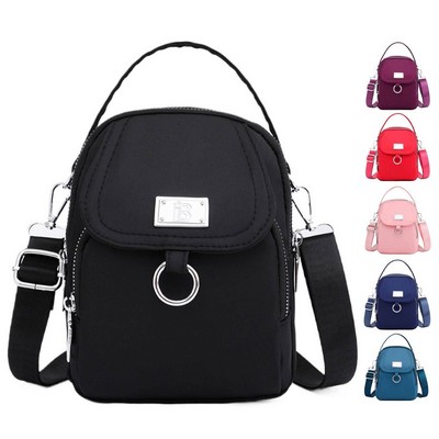 Lightweight Compact Oxford Crossbody Bag w/ Large Capacity