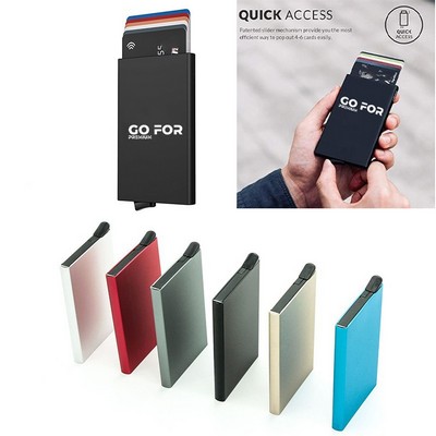 Aluminum Alloy RFID Blocking Pop Up Wallet/Slim Credit Card Holder