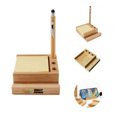 Office Pen Holder Bamboo Desk Organizer Tray