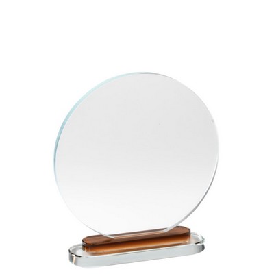 Coffee Circle Crystal Award, 6.25"H