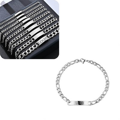 Vintage Punk Hip Hop Stainless Steel Unisex Couple Bracelet Adjustable Durable Bangle