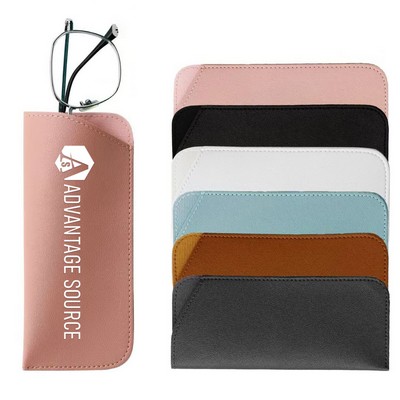 Thick PU Leather Sunglass Sleeve With Open Top