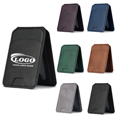 PU Magnetic Phone Stand Card Holder