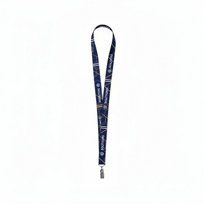 3/4'' Full Color Sublimated Lanyard W/ Metal Bulldog Clip