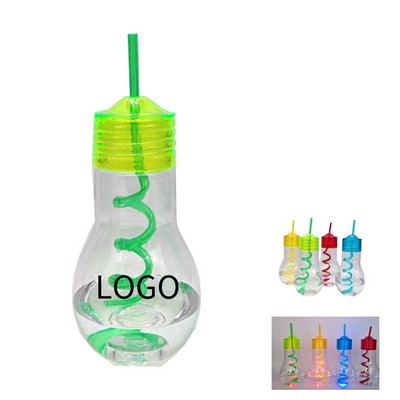 600Ml Bulb Shape Illuminated Straw Mug