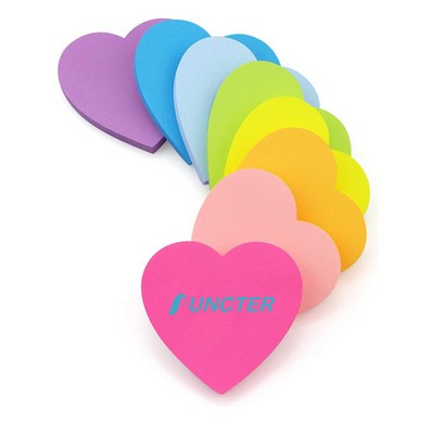 82 Sheets Adhesive Love Shape Sticky Notes for Work, School, Office