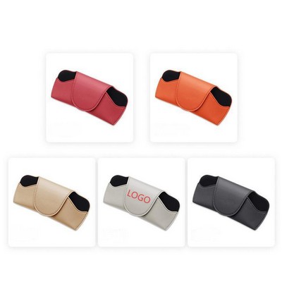 Magnetic PU Leather Car Sunglass Case Holder