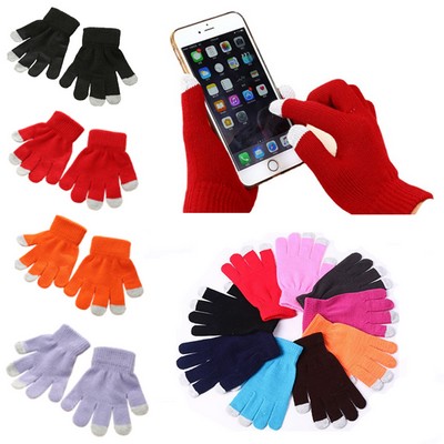 Kids Knitted Touchscreen Gloves