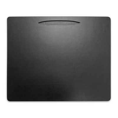 Black Leather Conference Pad with Top-Rail Pen Well, 17 x 14