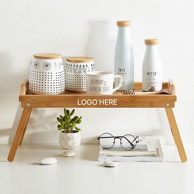 Foldable Bamboo Bed Tray with Legs