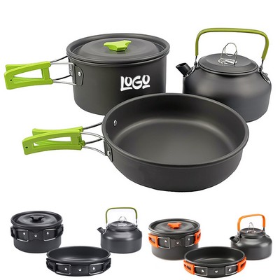 3 Pcs Outdoor Aluminum Camping Cookware Set