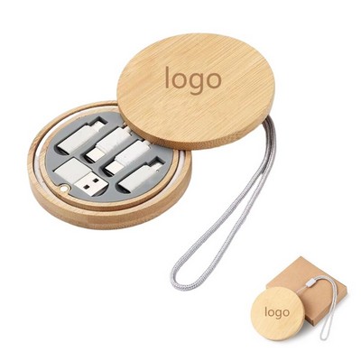 6-In-1 Multi-Usb Bamboo Charging Adapter Cable Kit