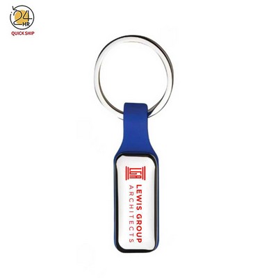 Metal Keychain With Black Silicon Strap