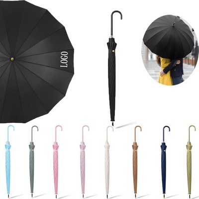 Windproof Auto Open Wooden Handle Umbrella