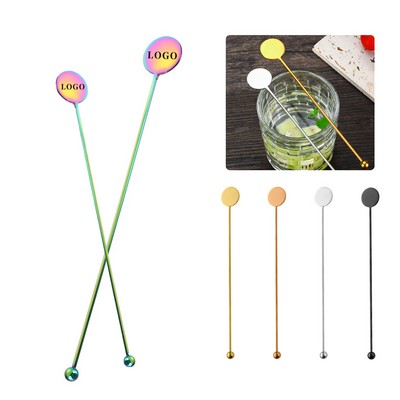 Eco Friendly Round Handle 304 Stainless Steel Drink Stirrer