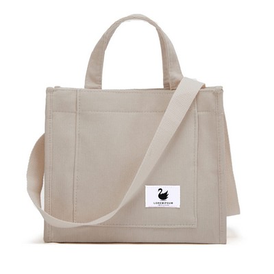 Stylish Tote Handbag for Women Corduroy Hobo Bag Fashion Crossbody Bag College Bag