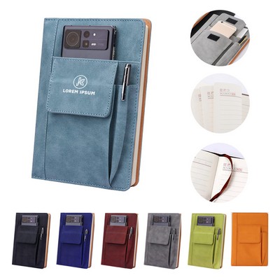 A5 Leather Journal Notebook with Pocket