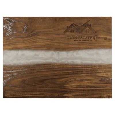 Acacia with Pearl Resin Serving Board