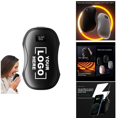 Magnetic Separable Hand Warmer Mini Digital Display USB Charging Hand Warmer