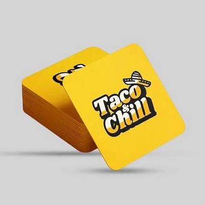 Custom Square Pulpboard Coaster - Printed Matte - 4" Dia x 60 pt
