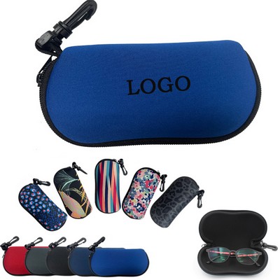 Portable Lightweight Neoprene Sunglasses Pouch W/ Buckle