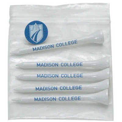 Golf Tee Combo Pack - (5) 3 1/4" Tees, (1) Ball Marker