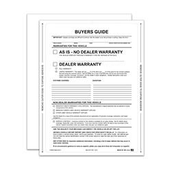 PEEL n SEAL™ English Exterior As-Is Buyers Guide Window Sticker
