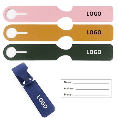 Sliding Strap Travel Identifier Interleaved Leather Luggage Tag