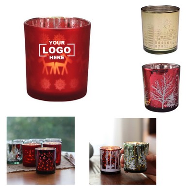 6.7Oz Red Christmas Glass Candle Jars