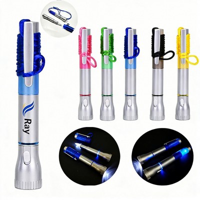 Custom Plastic Flashlight With Pen
