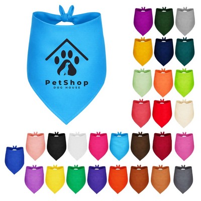 Large Dog Bandana – Custom Logo Cotton Pet Bandana 25" x 17" Triangle Dog Scarf for Promotions