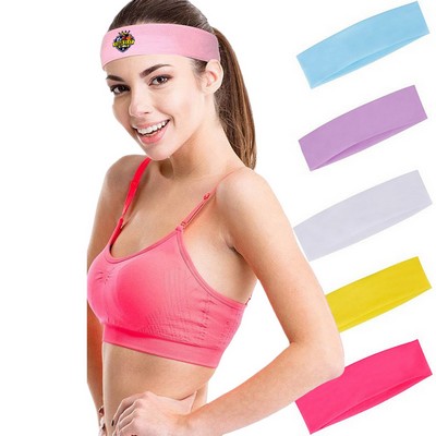 Sweat Wicking Elastic Sport Headband for Women