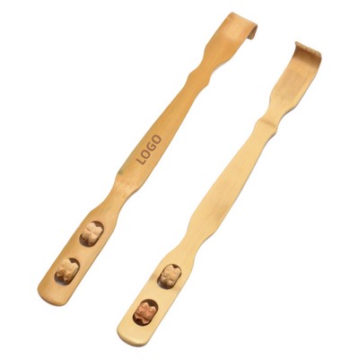 Custom Bamboo 2In1 Massage Back Scratcher