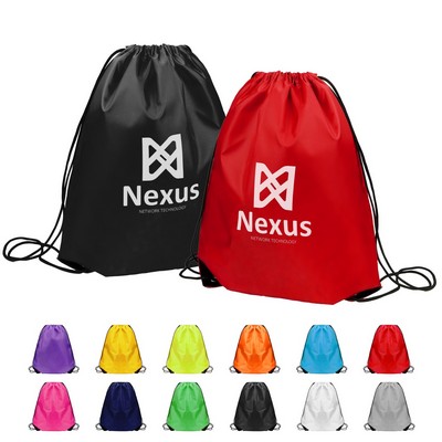 13.4"x16.5" Polyester Sports Drawstring Backpack Cinch Bag