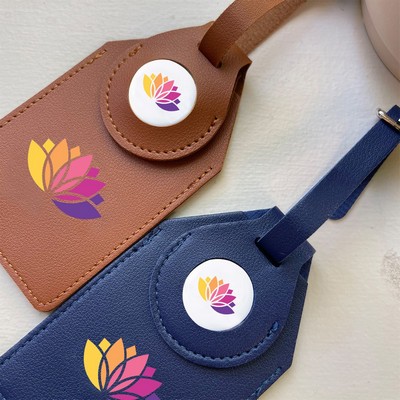 Custom Apple AirTag 2" Leatherette Luggage Tag Holder