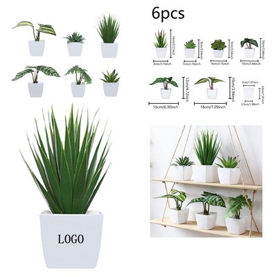 6 Pcs Artificial Potted Plants Set