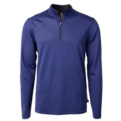 Cutter and Buck Virtue Eco Pique Micro Stripe Recycled Quarter Zip - Big and Tall