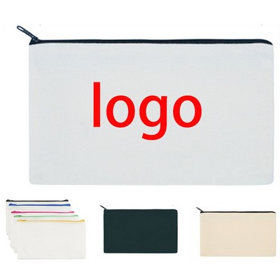 Professional 16oz Heavy Duty Cotton Canvas Travel Cosmetic Zipper Bag