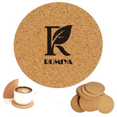 4" Round Cork Coaster