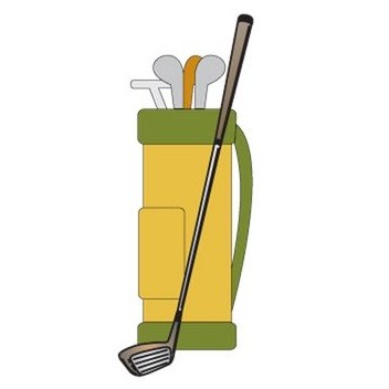 Golf Bag Magnet w/ Full Magnetic Back (12 Square Inch)