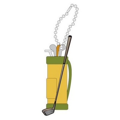 Golf Bag Promotional Key Chain w/ Black Back (6 Square Inch)