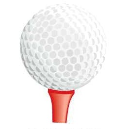 Golf Ball & Tee Promotional Magnet w/ Strip Magnet (3 Square Inch)