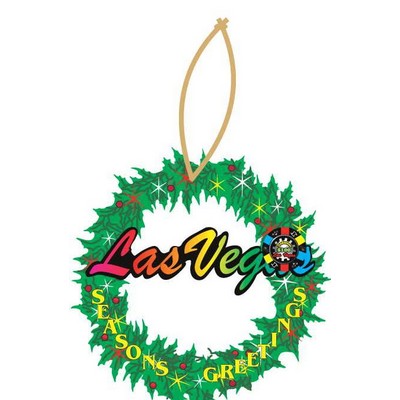 Vegas w/ Poker Chip Promotional Wreath Ornament w/ Black Back (12")