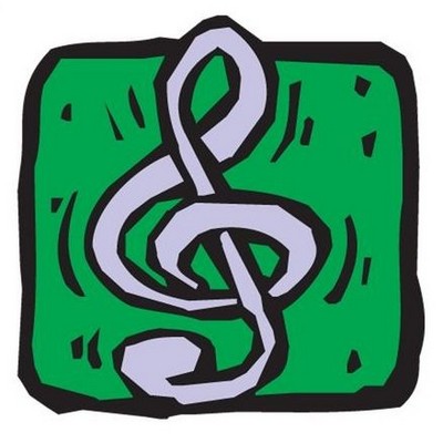 Treble Clef Promotional Magnet w/ Strip Magnet (4 Square Inch)