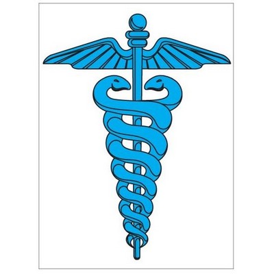 Caduceus Rectangle Badge w/ Bar Pin (2 1/2"x3 1/2")