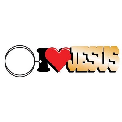 I Love Jesus Executive Keychain w/Mirrored Back (2 Square Inch)