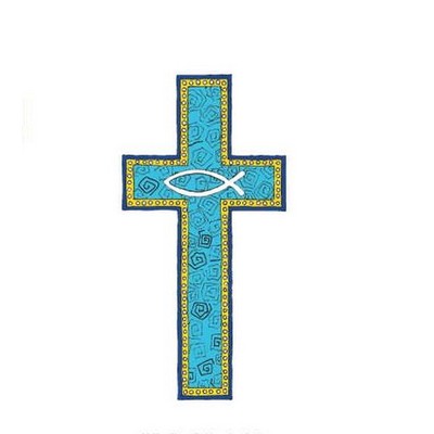 Blue Cross Promotional Magnet w/ Strip Magnet (4 Square Inch)
