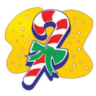 Candy Cane Promotional Keychain w/ Black Back (2 Square Inch)