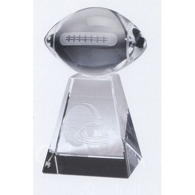 Small Optical Crystal Clear Football w/Tall Base Award